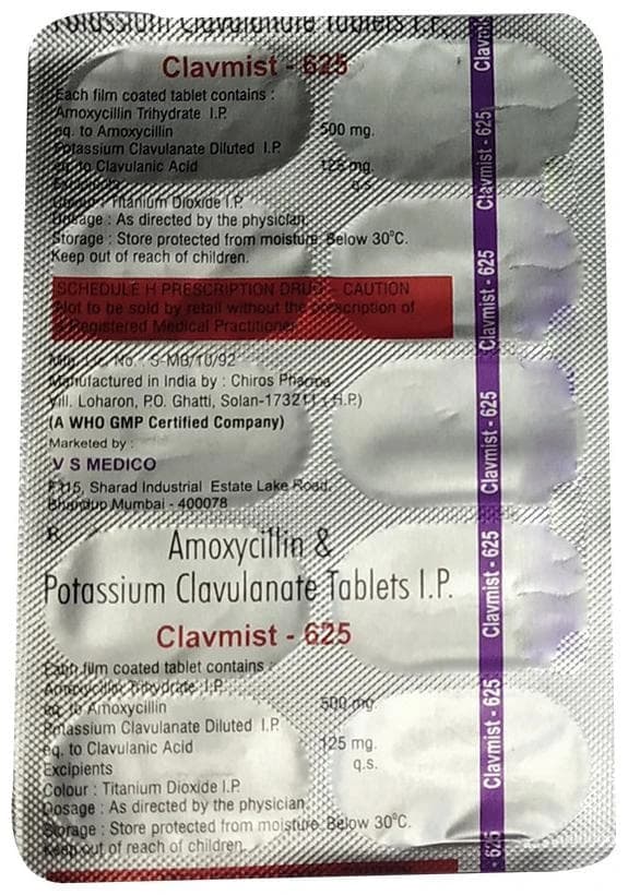 Clavmist 625 Tablet