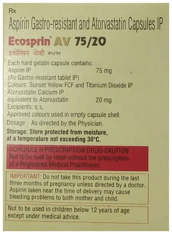 Ecosprin AV 75/20 Capsule thumbnail 3