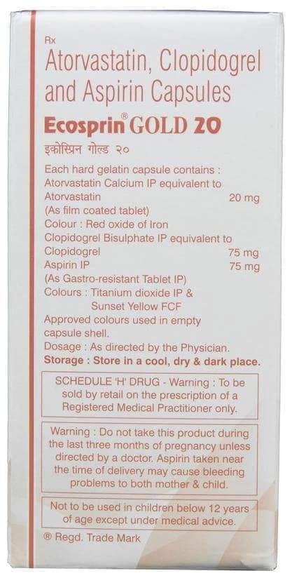 Ecosprin Gold  20 Capsule thumbnail 3