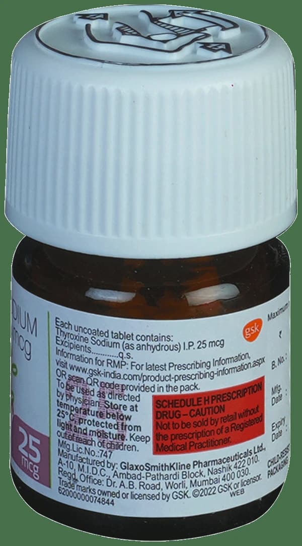 Eltroxin 25mcg Tablet thumbnail 2