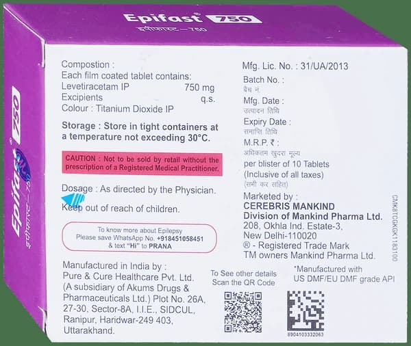 Epifast 750mg Tablet thumbnail 3