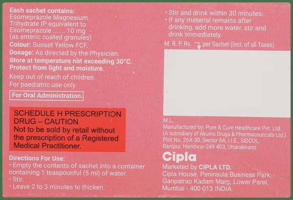 Esomac 10mg Granules thumbnail 2