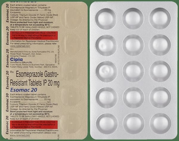 Esomac 20 Tablet thumbnail 3