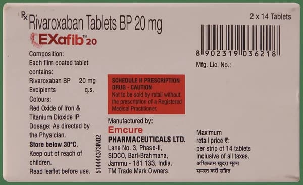 Exafib 20mg Tablet thumbnail 5