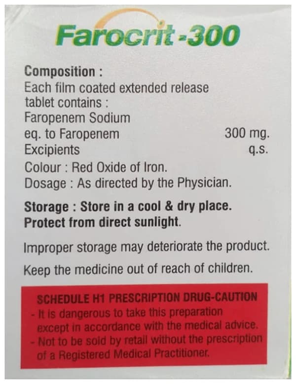 Farocrit 300 Tablet ER thumbnail 2