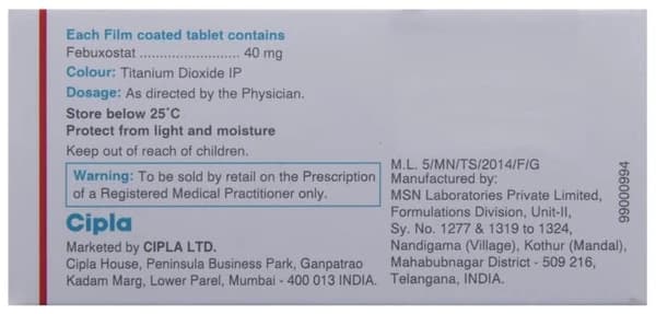 Febucip 40 Tablet thumbnail 2