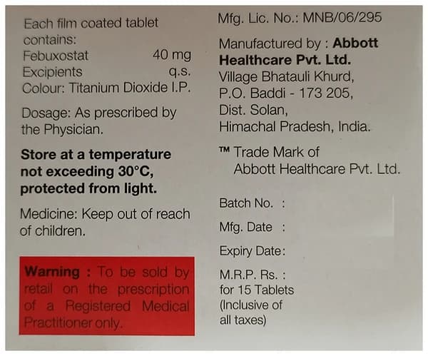 Febustat 40 Tablet thumbnail 4