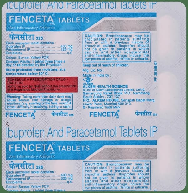 Fenceta 400mg/325mg Tablet thumbnail 2