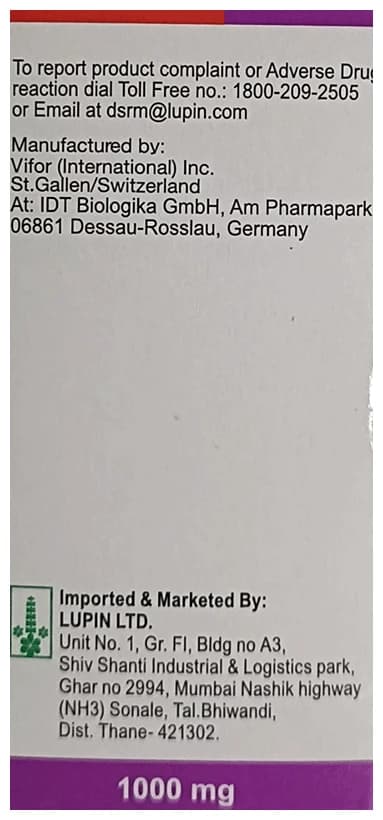 Ferinject 1000mg Injection thumbnail 4