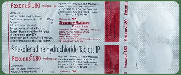 Fexonus 180 Tablet thumbnail 2