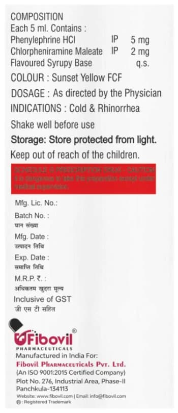 Fibcold JR Syrup Mango