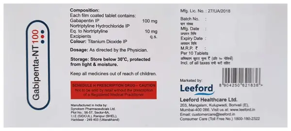 Gabipenta NT 100 Tablet