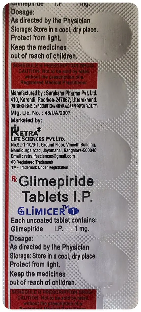 Glimicer 1mg Tablet