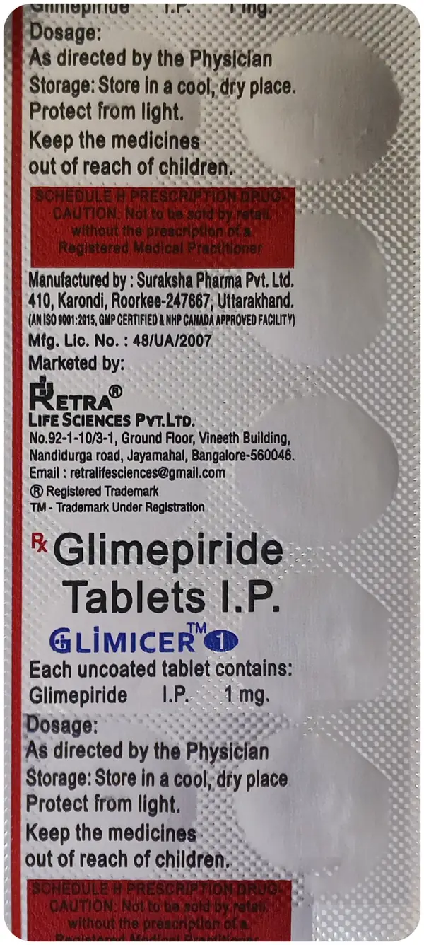 Glimicer 1mg Tablet thumbnail 2