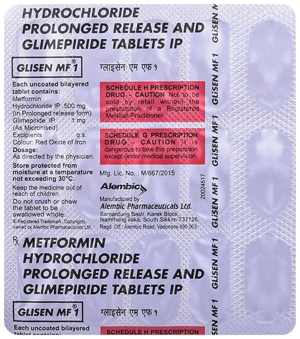 Glisen MF 1 Tablet PR