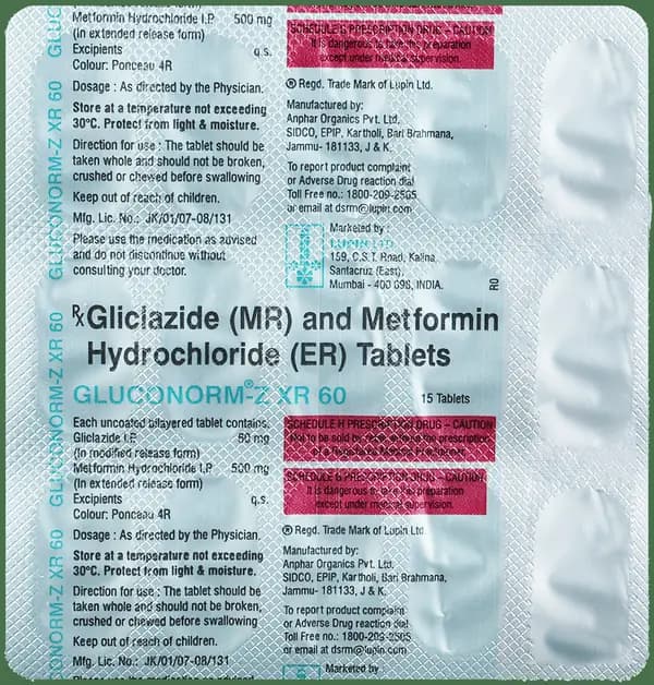 Gluconorm-Z XR 60 Tablet thumbnail 5