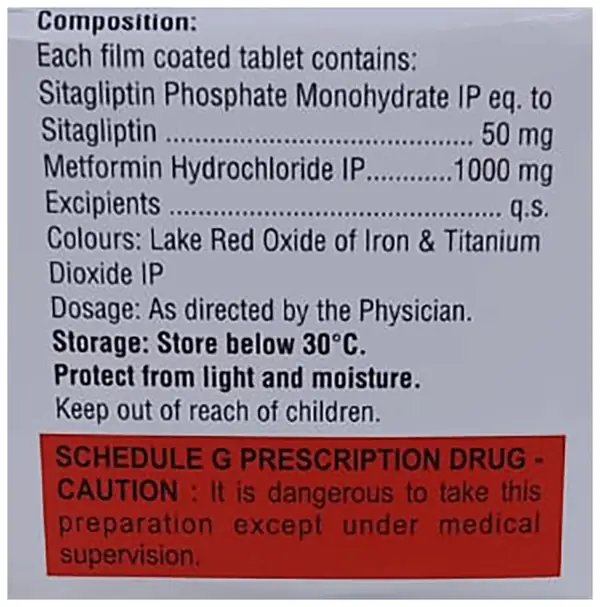 Glura M 50mg/1000mg Tablet