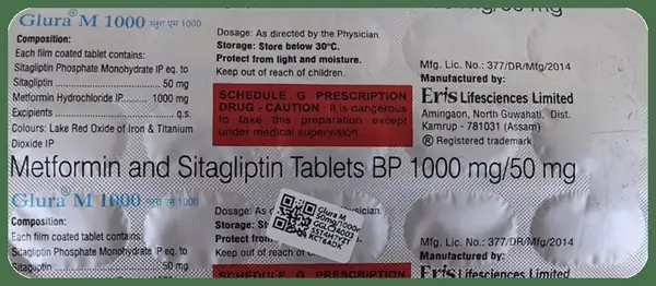 Glura M 50mg/1000mg Tablet thumbnail 4