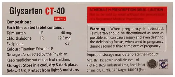 Glysartan CT 40 Tablet