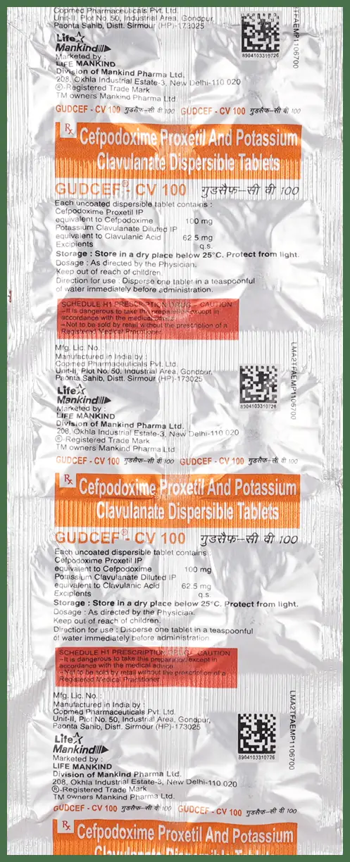 Gudcef-CV 100mg Tablet thumbnail 2