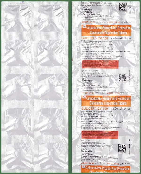 Gudcef-CV 100mg Tablet thumbnail 3