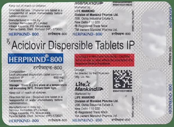 Herpikind 800mg Tablet