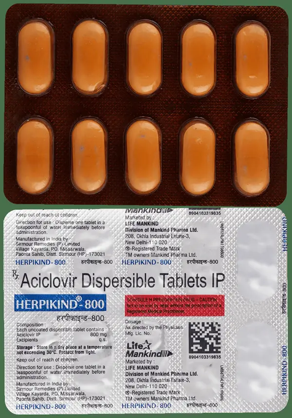 Herpikind 800mg Tablet thumbnail 3
