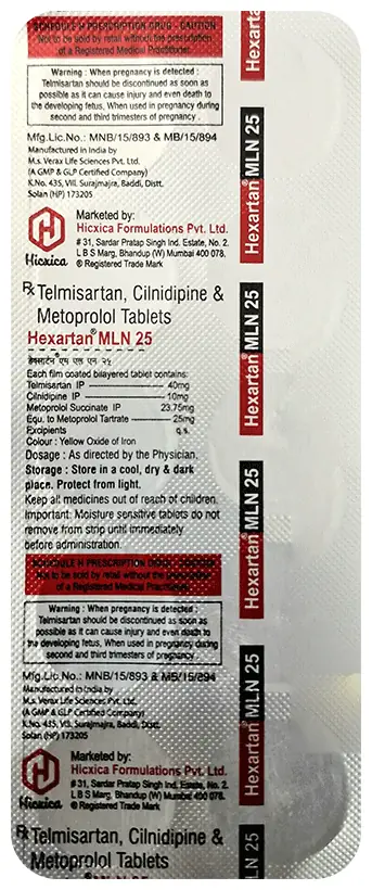 Hexartan MLN 25 Tablet
