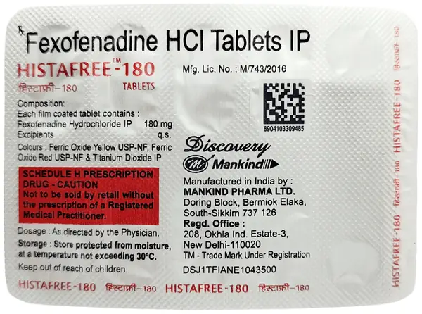 Histafree 180 Tablet thumbnail 3