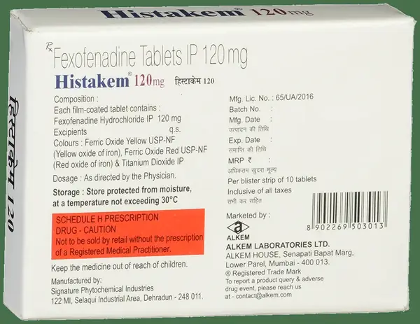 Histakem 120mg Tablet thumbnail 3