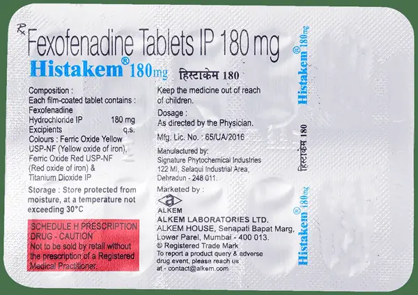 Histakem 180mg Tablet thumbnail 2