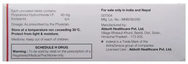 Inderal 40 Tablet