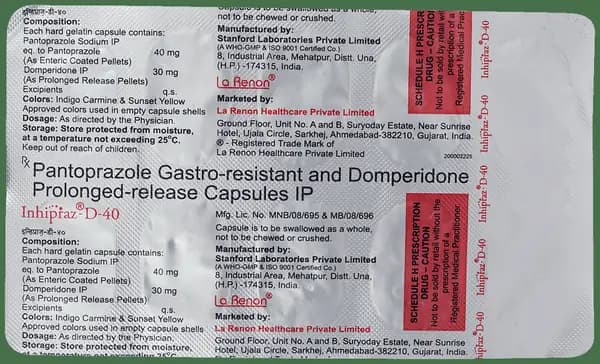 Inhipraz-D 40 Capsule PR