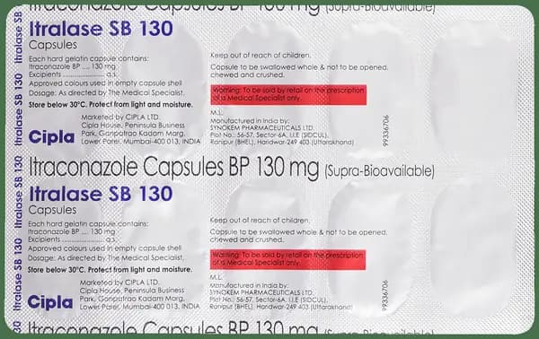 Itralase SB 130mg Capsule thumbnail 2