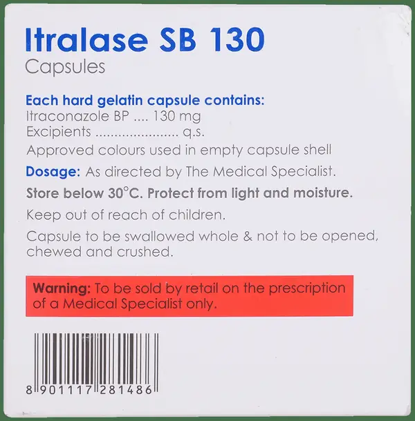 Itralase SB 130mg Capsule thumbnail 4