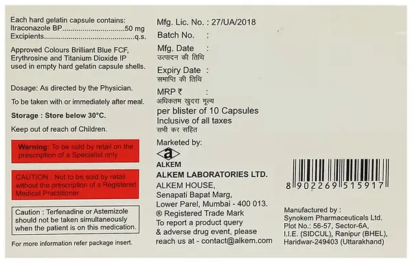 Itratuf SB 50mg Capsule