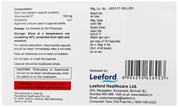 Itromed SB 130mg Capsule thumbnail 4