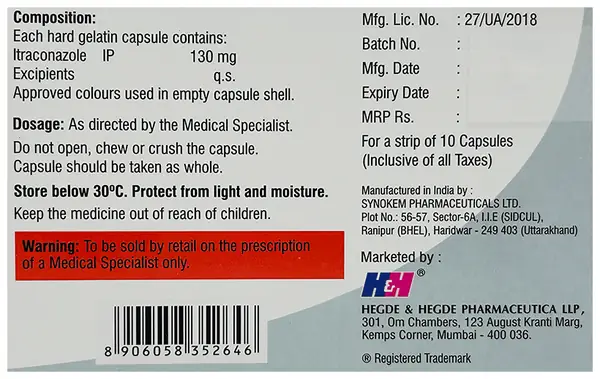 Itzhh SB 130mg Capsule thumbnail 2
