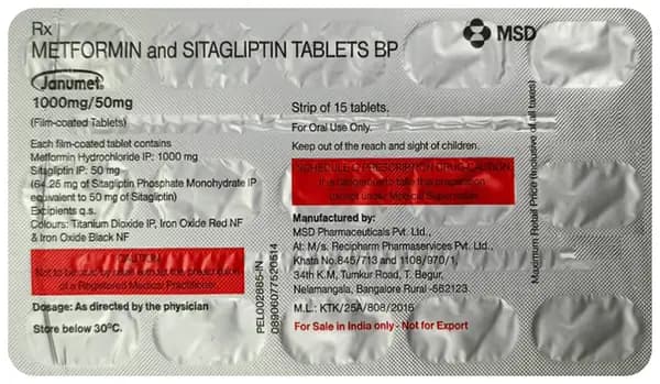 Janumet 1000mg/50mg Tablet