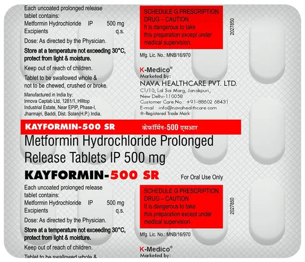 Kayformin 500 SR Tablet