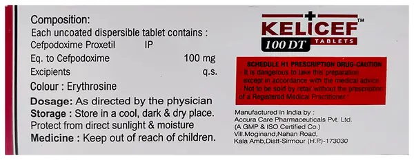 Kelicef 100 DT Tablet