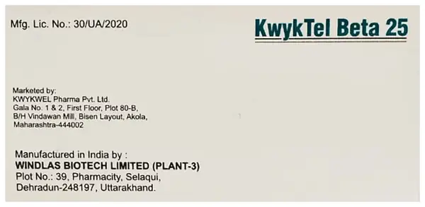 Kwyktel Beta 25 Tablet ER