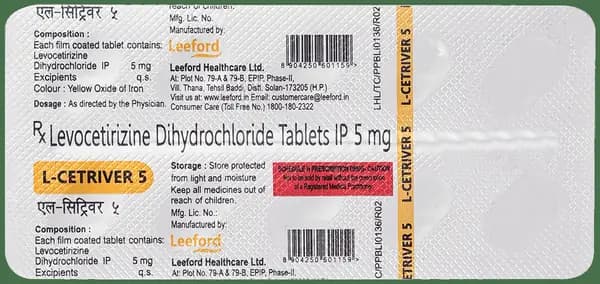 L Cetriver 5mg Tablet