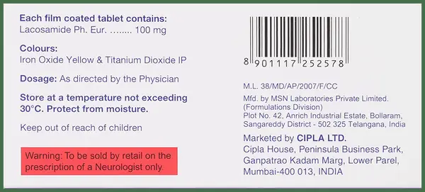 Lacopsy 100mg Tablet thumbnail 4
