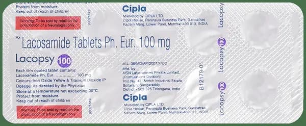 Lacopsy 100mg Tablet thumbnail 5
