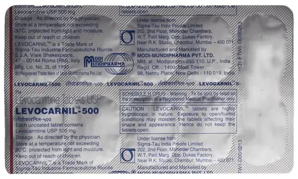 Levocarnil 500 Tablet thumbnail 2