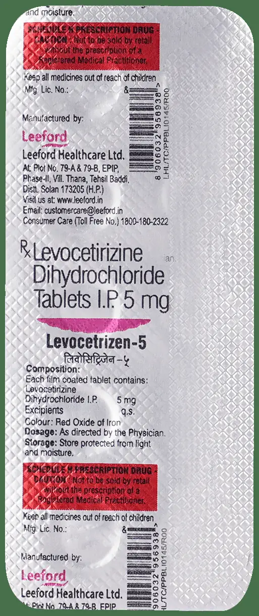 Levocetrizen 5mg Tablet