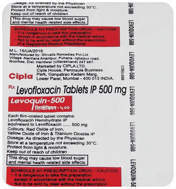 Levoquin 500mg Tablet thumbnail 4