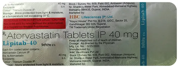 Lipitab 40mg Tablet