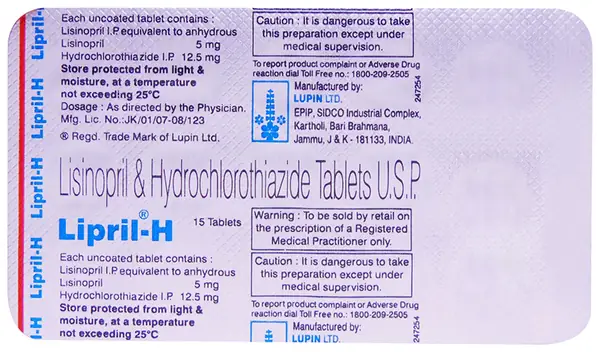Lipril-H Tablet thumbnail 4